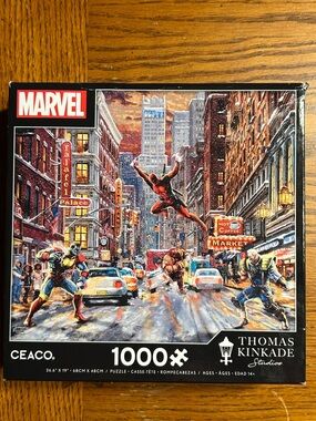 Marvel Thomas Kinkade Spider-Man 1000-Piece Jigsaw Puzzle - Red/Blue